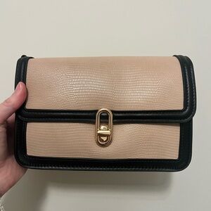 Chic Tan and Black Crossbody Bag
